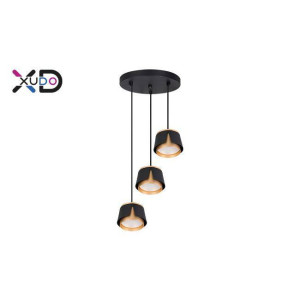 Oprawa wisząca x3 GX53 czarn+złota okrąg (XD-IK259B) - Xudo