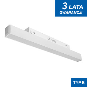 Linia Led do szyn magnetycznych biała 12W 4000K DDCX-FG300 - TYP B - DomenoLED