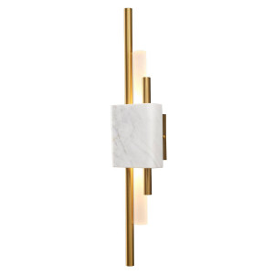 Lampa ścienna ELLIE LED marmurowa biało złota 50 cm (ST-7007W-WHITE) - Step into Design