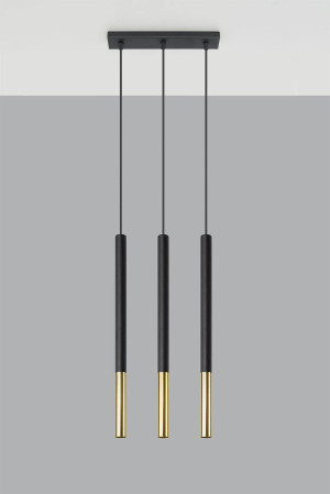 Lampa wisząca MOZAICA 3L czarny/złoto (SL.0892) - Sollux