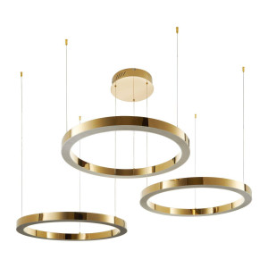 Lampa wisząca CIRCLE 60+80+100 LED złoty połysk na 1 podsufitce (DN924-60+80+100 gold) - Step into Design