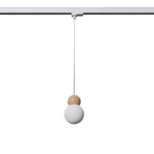 Lampa wisząca na szynie PEKKA biała/naturalne drewno G9 (MYL.00256) - Make Your Light