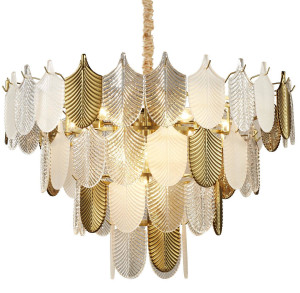 Lampa wisząca SECRET biało złota 80 cm (D824P-800) - Step into Design