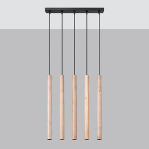 Lampa wisząca PASTELO 5L drewno (SL.1269) - Sollux Lighting
