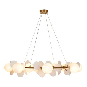 Ozdobny żyrandol CHIC złoto biały 105 cm (ST-DL-2969) - Step into Design