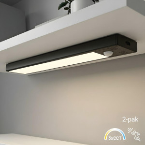 Lampka Podszafkowa z czujnikiem ruchu i ściemniaczem Viro 3CCT 20cm Czarny Dwupak (EKB2578) - Eko-Light