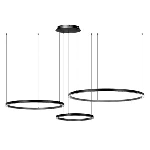 Lampa wisząca okręgi 116W czarna AZ134 MONZA - DomenoLED