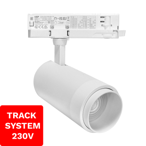 Reflektor Szynowy Zoom TRACK SYSTEM DD-04 230V 10W-30W 4000K Biały 3 fazowy 230V - DomenoLED
