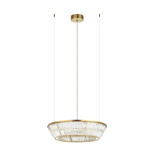 PENDANT LED LIGHT 38W 3000K METAL-CRYSTAL ANTIQUE BRASS (23046 Zambelis) - Zambelis
