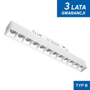 Lampa z diodami do szyn magnetycznych biała 12W 4000K DDCX-GS12-220 - TYP B - DomenoLED