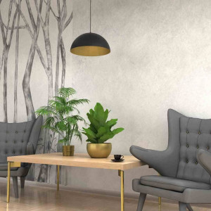 Lampa wisząca BETA BLACK/GOLD Ø 35 cm (MLP7896) - Milagro