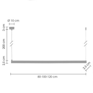 Lampa wisząca BEAM-80 LED czarna 80 cm (ST-8960-L80 black) - Step into Design