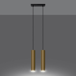 Podwójna Lampa Wisząca LAGOS 2 złoty połysk (SL.1241) - Sollux Lighting