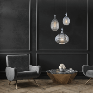 PENDANT LIGHT 1XE27 GLASS SMOKE GRAY (1985 Zambelis) - Zambelis