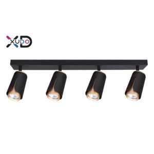 Kinkiet GU10 LED x4 czarny+złoty (XD-IK264B) - Xudo