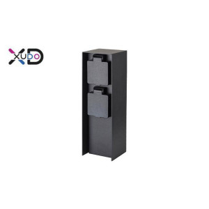Słupek ogrodowy IP44 z gniazdkiem 2x 230V Czarny (XD-QA110B) - Xudo
