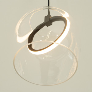 PENDANT LED LIGHT 6W 3000K METAL-SILICON-GLASS,BLACK-CLEAR GLASS (23080 Zambelis) - Zambelis