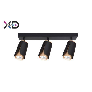 Kinkiet GU10 LED x3 czarny+złoty (XD-IK263B) - Xudo