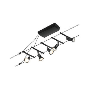 System linkowy zestaw Salt max5x10W GU5,3 Czarny mat/Chrom 12V DC 60VA twszt/metal (PL94446) - Paulmann