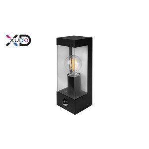 Kinkiet z czujnikiem ruchu, E27 LED IP44 PC PIR czarny (XD-QA101S) - Xudo
