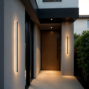Zewnętrzny Kinkiet Elewacyjny LED 100cm UNO-BH-018 18W 4000K Czarny IP54 - DomenoLED
