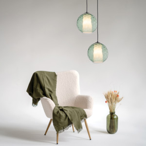 PENDANT E27 MAX 40W GLASS GREEN (22033 Zambelis) - Zambelis