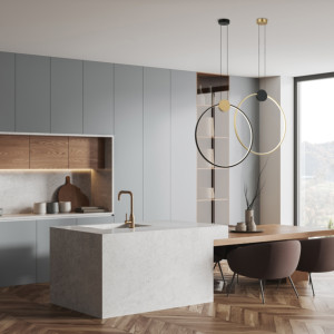 PENDANT LED LIGHT 24W 3000K ALUMINIUM-SILICON,GOLD-BLACK RING (23095 Zambelis) - Zambelis