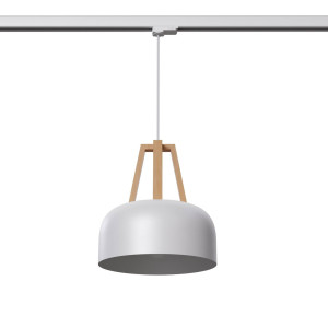 Lampa wisząca na szynie CASCO biała/naturalne drewno E27 4000K 7,5W 690lm (MYL.00195) - Make Your Light