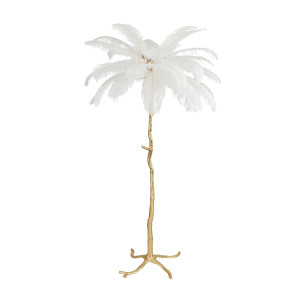 Lampa podłogowa EMU pióra białe 170 cm (ST-DN127-F white) - Step into Design