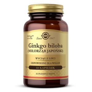 Solgar Ginkgo Biloba Miłorząb japoński 60 kapsułek