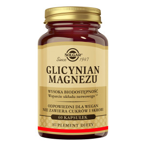 Solgar Glicynian Magnezu Suplement diety 60 kaps.