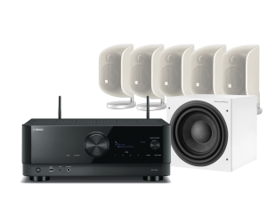 RX-V6A (czarny) + 5 x M-1 (biały) + ASW 610 (biały)