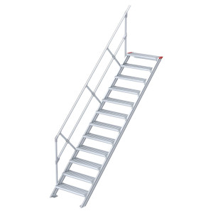 Euroline 510 Treppe 45° 600mm Stufenbreite 12 Stufen Alu gerieft