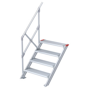 Euroline 510 Treppe 45° 1000mm Stufenbreite 4 Stufen Alu gerieft