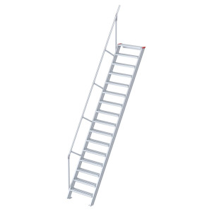 Euroline 510 Treppe 60° 600mm Stufenbreite 16 Stufen Alu gerieft