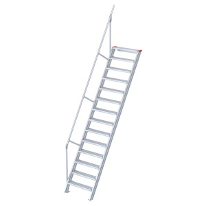 Euroline 510 Treppe 60° 800mm Stufenbreite 14 Stufen Alu gerieft