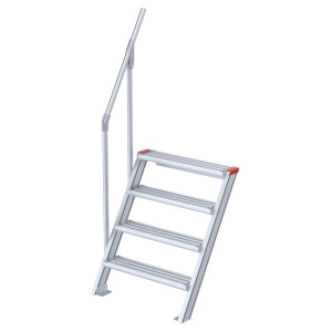 Euroline 510 Treppe 60° 1000mm Stufenbreite 4 Stufen Alu gerieft