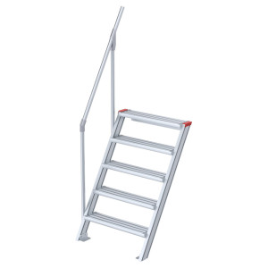 Euroline 510 Treppe 60° 1000mm Stufenbreite 5 Stufen Alu gerieft