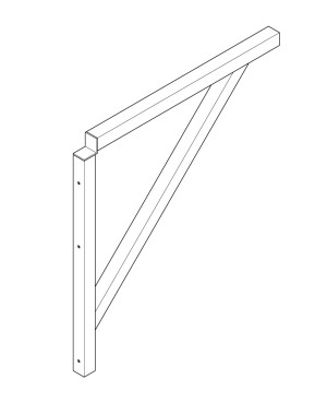 Euroline Dreieckkonsole für 511 Podesttreppe, 800mm Stufenbreite Stahl Gitterrost