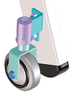 Zarges Federlenk- und bockrollenset Ø 80mm 2x2 Stück inkl. Einbau Holminnenseite