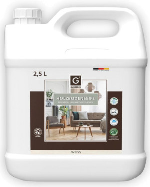 2,5 Liter Gunreben Holzbodenseife weiß, zur regelmäßigen Reinigung weiß geölt...