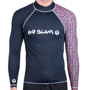 Pánské tričko 69SLAM flower skulls long  XL