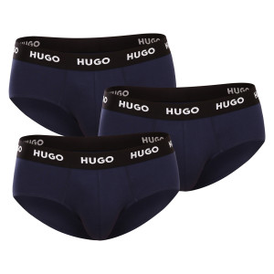 3PACK pánské slipy HUGO tmavě modré (50469763 410) S