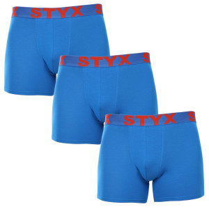 3PACK pánské boxerky Styx long sportovní guma modré (3U1167) S