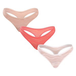 3PACK dámská tanga Calvin Klein vícebarevná (QD5216E-NOX) 3XL