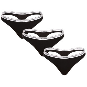 3PACK dámská tanga Calvin Klein černé (QD5209E-UB1) L
