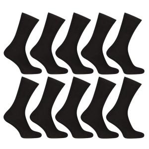 10PACK ponožky Nedeto vysoké bambusové černé (10PBV01) L