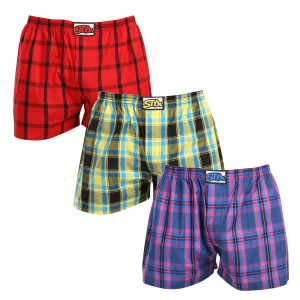 3PACK pánské trenky Styx klasická guma vícebarevné (3A103123) L