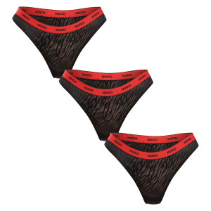 3PACK dámská tanga HUGO vícebarevná (50523829 002) XS