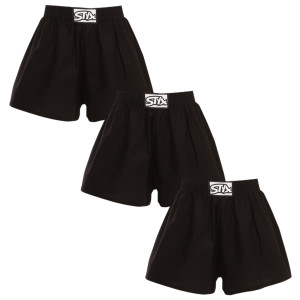 3PACK dětské trenky Styx klasická guma černé (3J0960) 6-8 let